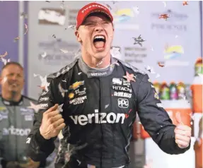  ?? MARK J. REBILAS/USA TODAY SPORTS ?? Josef Newgarden won Saturday night’s IndyCar Phoenix Grand Prix at ISM Raceway.