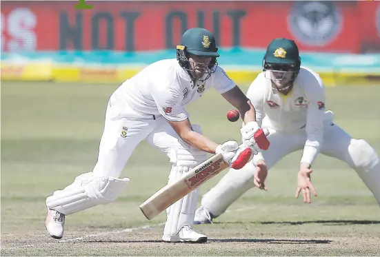  ?? Picture: AFP ?? LONE RANGER. AB de Villiers was stranded on 71 not out as the Proteas were bundled out 162 in their first innings of the first Test against Australia in Durban yesterday.