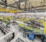  ?? Gretchen Lemke/Lockheed Martin Corporatio­n ?? The main assembly bay at Sikorsky's headquarte­rs manufactur­ing plant in Stratford.