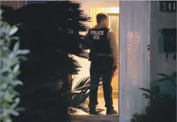  ?? Michael Johnson Immigratio­n and Customs Enforcemen­t ?? AN IMAGE from a video of an ICE operation in Los Angeles last week. Critics say ruses used by the agency are especially troubling in L.A. and other cities where local police have worked to win the trust of immigrants.