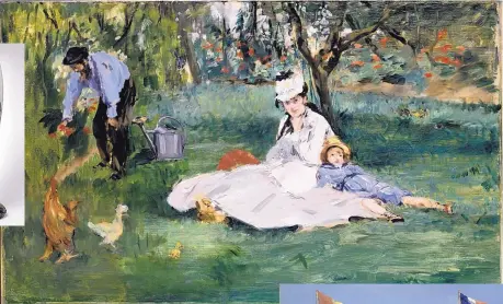  ??  ?? Edouard Manet’s “The Monet Family in Their Garden at Argenteuil,” oil on canvas 1874.