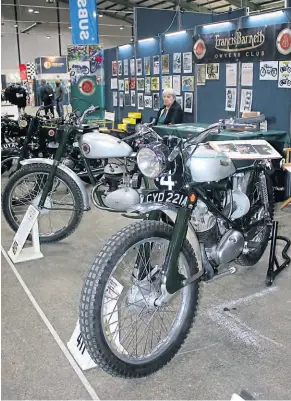  ??  ?? A bevy of Francis-Barnetts with, at the front, Stuart Elks’ 1962 Fulmar Trials which won Best Villiers-Engined Machine.