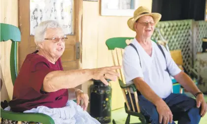  ?? KRISTEN HARRISON/THE MORNING CALL ?? The Kutztown Folk Festival in 2019 featured “Jean’s Front Porch,” an area for anyone to gather and converse with Jean and David Adam in Pennsylvan­ia Dutch.