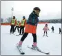  ?? HAN HAIDAN / CHINA NEWS SERVICE ?? A primary school student learns skiing at a resort in Beijing.