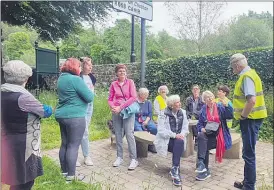  ?? ?? Some of the group waiting for the woodland walk to start. The walk was organised by Lismore Tidy Towns.