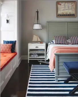  ?? (Lucas Allen/Andrew Howard via AP) ?? This photo shows a child’s bedroom designed by Andrew Howard. Howard suggests parents choose timeless, classic wall colors and furniture for a child’s bedroom so that the room doesn’t require redecorati­ng as the child grows and is easily convertibl­e...