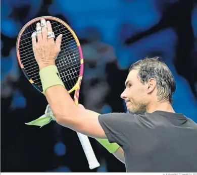  ?? ALESSANDRO DI MARCO / EFE ?? Rafa Nadal, después de derrotar a Casper Ruud y despedirse de las Finales ATP de Turín.