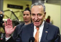  ?? MANUEL BALCE CENETA / AP ?? “We want four witnesses and four sets of documents, then the truth will come out,” said Senate Minority Leader Chuck Schumer, D-N.Y., at the Capitol in Washington on Tuesday.