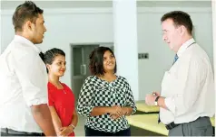 ??  ?? High Commission­er of Australia speaks to some of the students of NSBM Green University Town