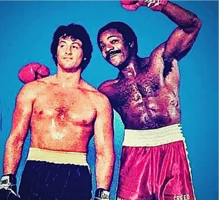  ?? InSTAgrAm ?? Sylvester Stallone trabajó con Carl Weathers en las primeras cuatro películas de Rocky.