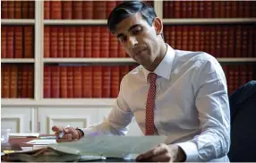  ??  ?? Plotting... Rishi Sunak has told the PM of plans to raise taxes in Budget