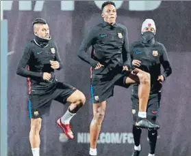  ?? FOTO: EFE ?? Yerry Mina, durante un entrenamie­nto del Barça en la Ciutat Esportiva