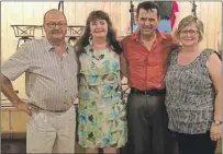  ?? SUBMITTED PHOTO ?? Performers Stephen Perry, with Kathy and Victor Doucette, are shown with Erin Murphy, program organizer for the Lot 7 Ceilidhs.