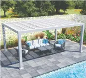  ?? TREX ?? Pergolas can create an architectu­ral element in your backyard and can be dressed up to feel like an outdoor living room.