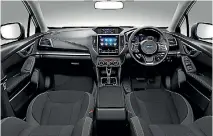  ??  ?? The interior of the Impreza is identical to the XV Sport.