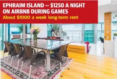  ??  ?? EPHRAIM ISLAND — $1250 A NIGHT ON AIRBNB DURING GAMES About $1000 a week long-term rent