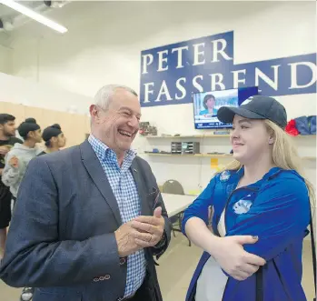  ?? JASON PAYNE ?? Peter Fassbender, left, Liberal party candidate for Surrey-Fleetwood, lost to the NDP’s Jagrup Brar, going from 8,894 votes in 2013 to 6,659 in 2017, a 26 per cent decrease.