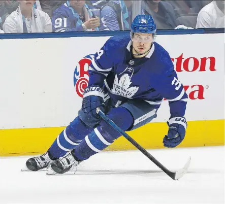  ?? CLAUS ANDERSEN/GETTY IMAGES ?? Toronto Maple Leafs centre Auston Matthews is leading the NHL in goals with seven in four games.