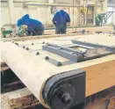  ?? PHOTO: JANET RICHARDSON ?? Lock gates being made at the Canal & River Trust’s Stanley Ferry workshop.