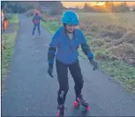  ??  ?? Kirsty Pallas on her skates near her Benderloch home.