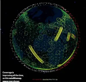  ??  ?? Coverage is improving all the time, as this satellitem­ap.
space map shows