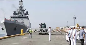  ??  ?? Visit of Indian Naval Frigate INS-Sahyadri-1