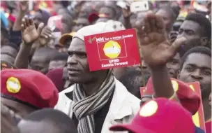  ??  ?? File Photo: UPND supporters
