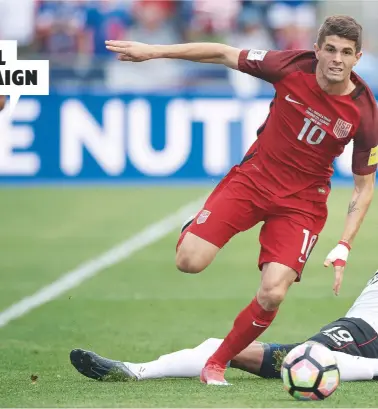  ??  ?? Talent...teenager Christian Pulisic