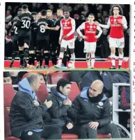  ??  ?? THE WAY WE WERE Mikel Arteta with Pep Guardiola when Man City beat the Gunners 3-0 at the Emirates
