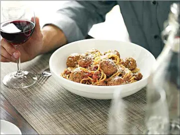  ?? COURTESY OF ROMANO’S MACARONI GRILL ?? Customers of Romano’s Macaroni Grill can add a first responder meal of Mom’s ricotta meatballs and spaghetti to their order for $10. The special meals will be delivered on Wednesday to the first responder chosen by the diner.