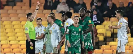  ?? ?? OFF YOU GO: Port Vale captain Tom Conlon was sent off in the 1-0 defeat at home by Walsall in midweek and will miss the game against Hartlepool tomorrow.