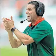  ?? JOHN MCCALL/SUN SENTINEL ?? Former Hurricanes defensive coordinato­r Manny Diaz was officially named Temple’s head coach Thursday.