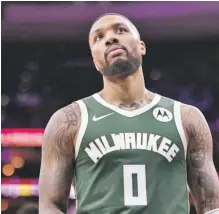  ?? ?? Damian Lillard promedia apenas 34% desde el triple esta temporada con los Bucks de Milwaukee.