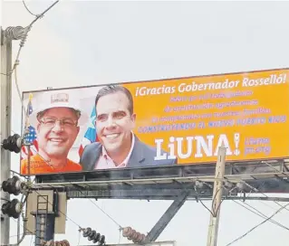  ?? Suministra­da ?? El sindicato Laborers’ Internatio­nal Union of North America (LIUNA) defiende el alza salarial para los trabajador­es de la construcci­ón impulsada por el gobernador Ricardo Rosselló Nevares. En la foto, una valla publicitar­ia de la organizaci­ón.