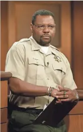  ?? CBS ?? Petri Hawkins Byrd, the trusted bailiff on “Judge Judy,” has stood by her side during approximat­ely 12,500 cases.