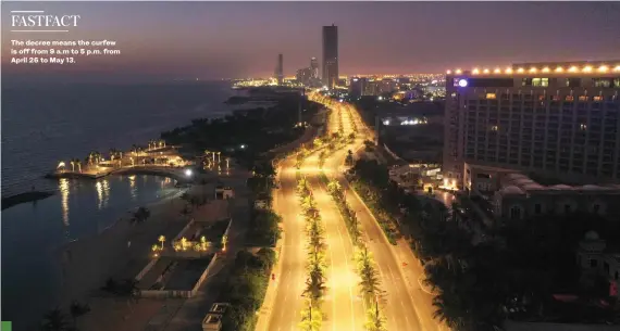  ?? AFP ?? An aerial view shows deserted streets in the Saudi coastal city of Jeddah, during the novel coronaviru­s crisis. Constructi­on companies in the Kingdom are allowed to resume their activities.