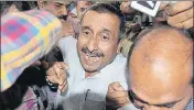  ??  ?? ■ BJP legislator Kuldeep Singh Sengar is produced before a Lucknow court on Saturday. DEEPAK GUPTA/HT