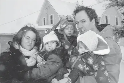  ??  ?? Ottawa firefighte­r Matt Dewan and his wife Katrina Arcand bought an old farmhouse in Kemptville in 2015 — a dream home for the couple and their children, from left, Brunson, 2, Billie, 3, one-year-old Brantley, and Davis, 14 (not pictured). However,...