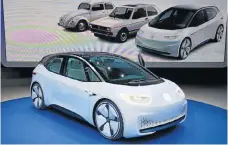 ??  ?? The I.D. hatch will be Volkswagen’s first full EV offering. Below left: The I.D Crozz aims to take on the Jaguar I-Pace electric crossover.