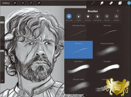  ??  ?? Procreate’s brushes benefit from the Streamline feature, which stabilises your strokes with precision effect.