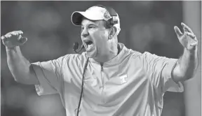  ??  ?? Tennessee head coach Jeremy Pruitt calls out to the field during a game between Tennessee and South Carolina at Williams-Brice Stadium in Columbia, South Carolina, on Saturday, October 27, 2018. CALVIN MATTHEIS/NEWS SENTINEL NFS