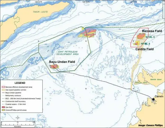  ?? Image: Conoco Phillips. ?? The Barossa project location.