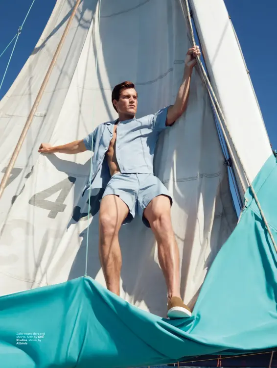  ??  ?? Jake wears shirt and shorts, both by CHÉ Studios, shoes, by Allbirds
AUGUST 2020
