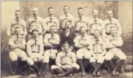  ?? PHOTO COURTESY OF LIBRARY OF CONGRESS ?? In 1889, the Brooklyn Bridegroom­s, pictured above, met the New York Giants in “The World’s Series.” The Brooklyn franchise eventually became the Dodgers.