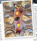  ?? ?? (top) Archana Raniwala uses decor elements to draw people in; and Ami Kothari’s rustic tablescape.