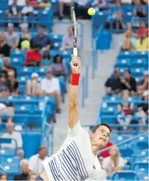  ?? JOHN MINCHILLO/THE ASSOCIATED PRESS/FILES ?? Milos Raonic, seeded fifth for the U.S. Open, won’t be working with John McEnroe, who had spent time coaching Raonic, who reached the Wimbledon final last month.