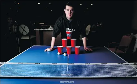  ?? LEAH HENNEL ?? Calgary student Andrew Borys, 21, is heading to the World Series of Beer Pong in Las Vegas after videos of trick shots went viral.