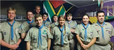  ?? ?? Back from left: Shaun Kleu, Jordan Edwards, (top), Ethan Kleu, (bottom) Thomas Erasmus, Bruce Baugh, (behind), Ryan Adam, (front), Hayley Fisher, Craig Baugh, Zoe Tarr and team leader, Dave Adam. Absent - Gemma Naude, Daniel Denton, Abigail Larson.