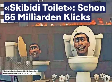  ?? Youtube/dafuq!?boom! ?? Die Youtube-serie «skibidi Toilet» zieht Kinder in ihren Bann.