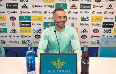  ?? ?? Juanfran García, durante la rueda de prensa de ayer en Ponferrada.
